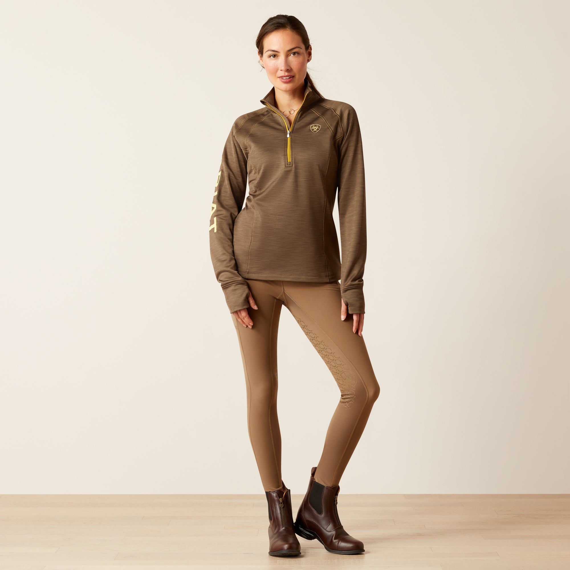 Pullover WMS Tek Team 1/2 Zip Sweatshirt canteen | 10046709 - Reitstiefel Kandel - Dein Reitshop