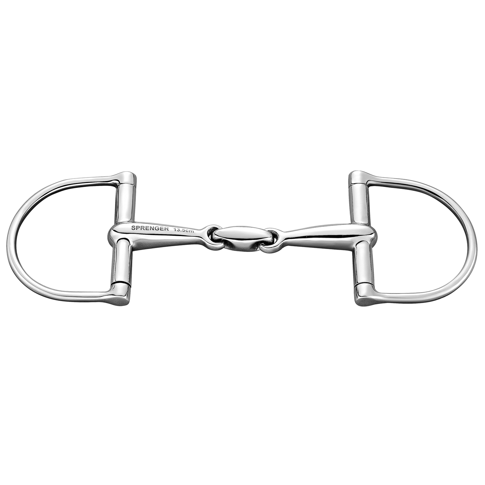 D-RING Gebiss  Edelstahl 16mm Doppelt Gebrochen mit 80mm Ringen  | 4091656 - Reitstiefel Kandel - Dein Reitshop