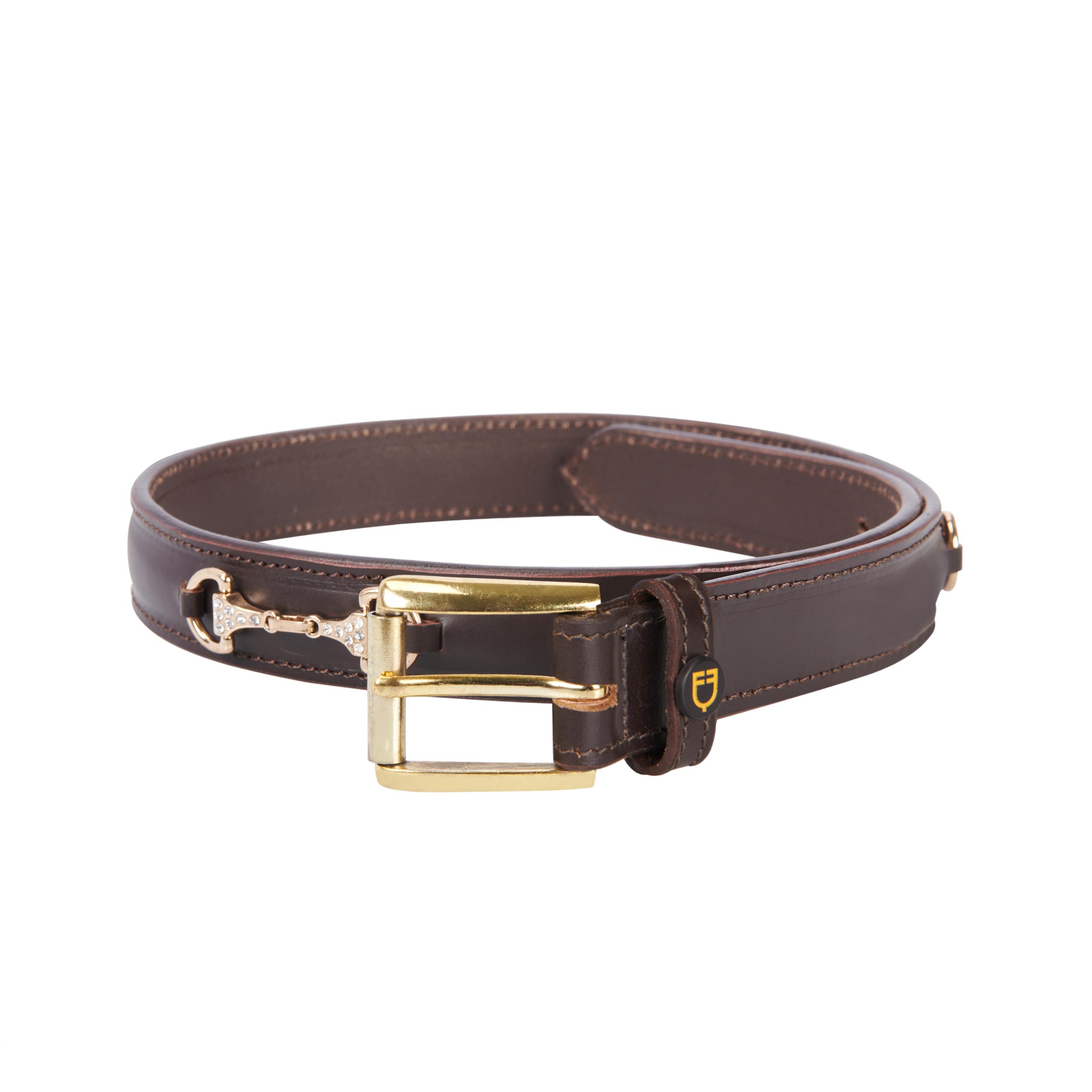 Gürtel Leather Belt With Snaffle Bits And Rhinestones - Reitstiefel Kandel - Dein Reitshop