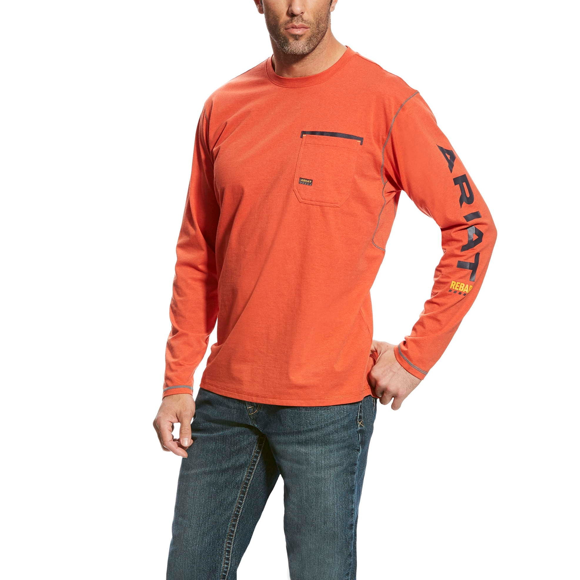 Kurzarm Shirt MNS Rebar Workman Logo volcanic fire | 10023922