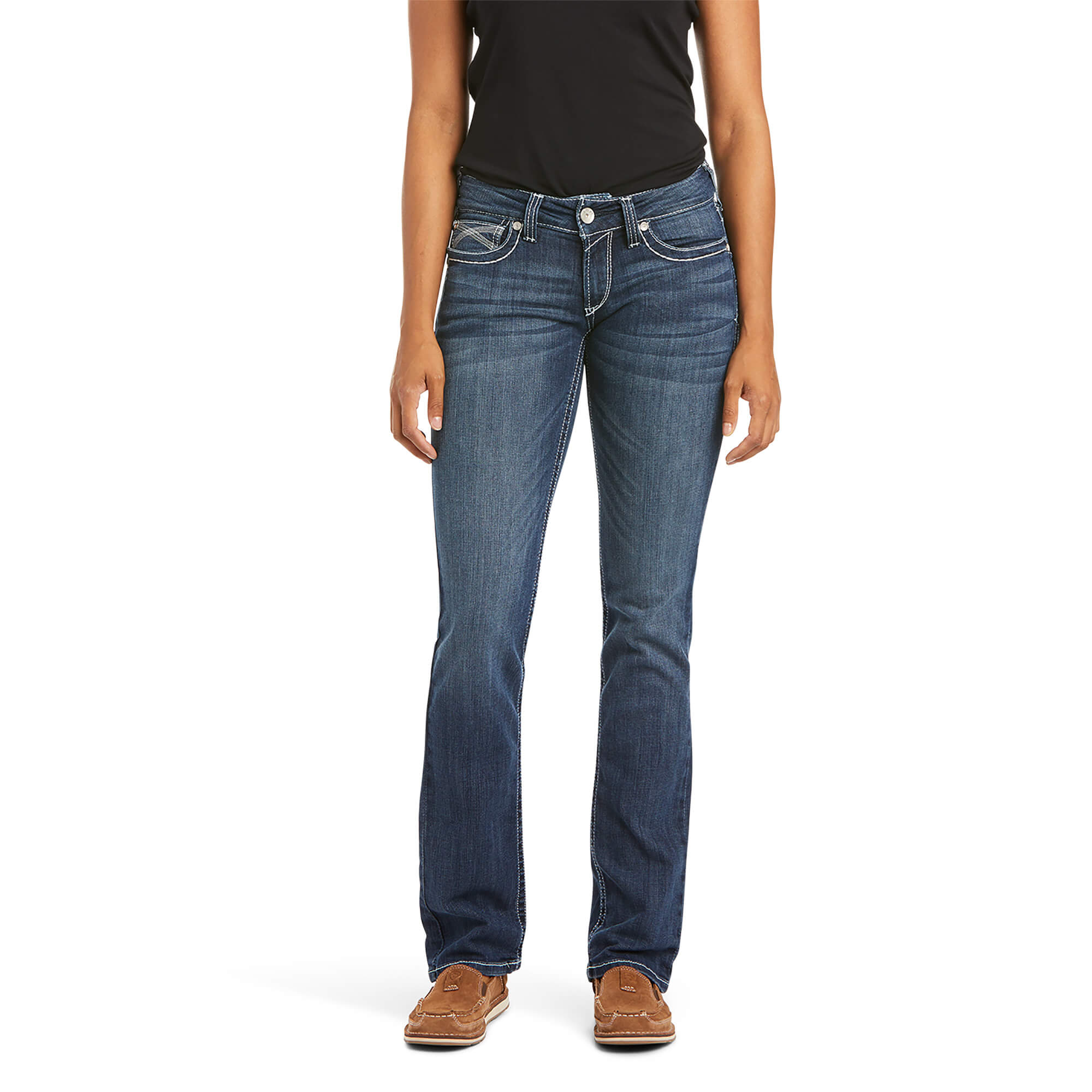 Denim WMS R.E.A.L. Mid Rise Stretch Ivy Stackable Straight Leg Jean dresden | 10024300