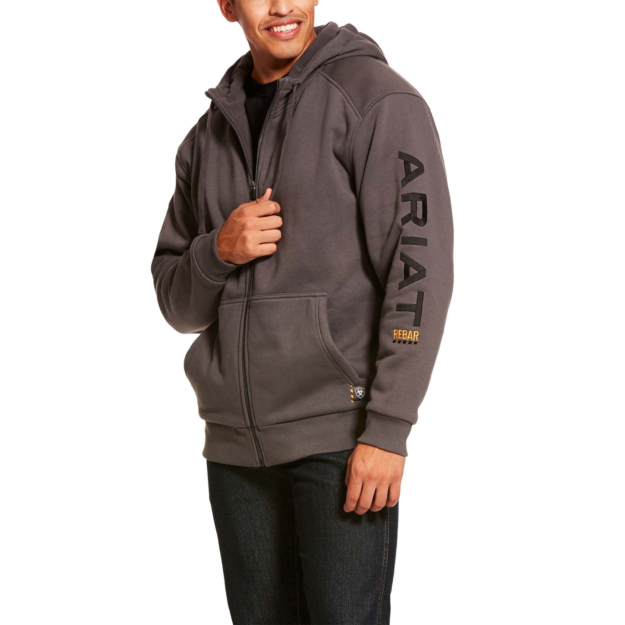 Felpa con cappuccio MNS Rebar All-Weather Full Zip Hoodie rebar grey | 10027800