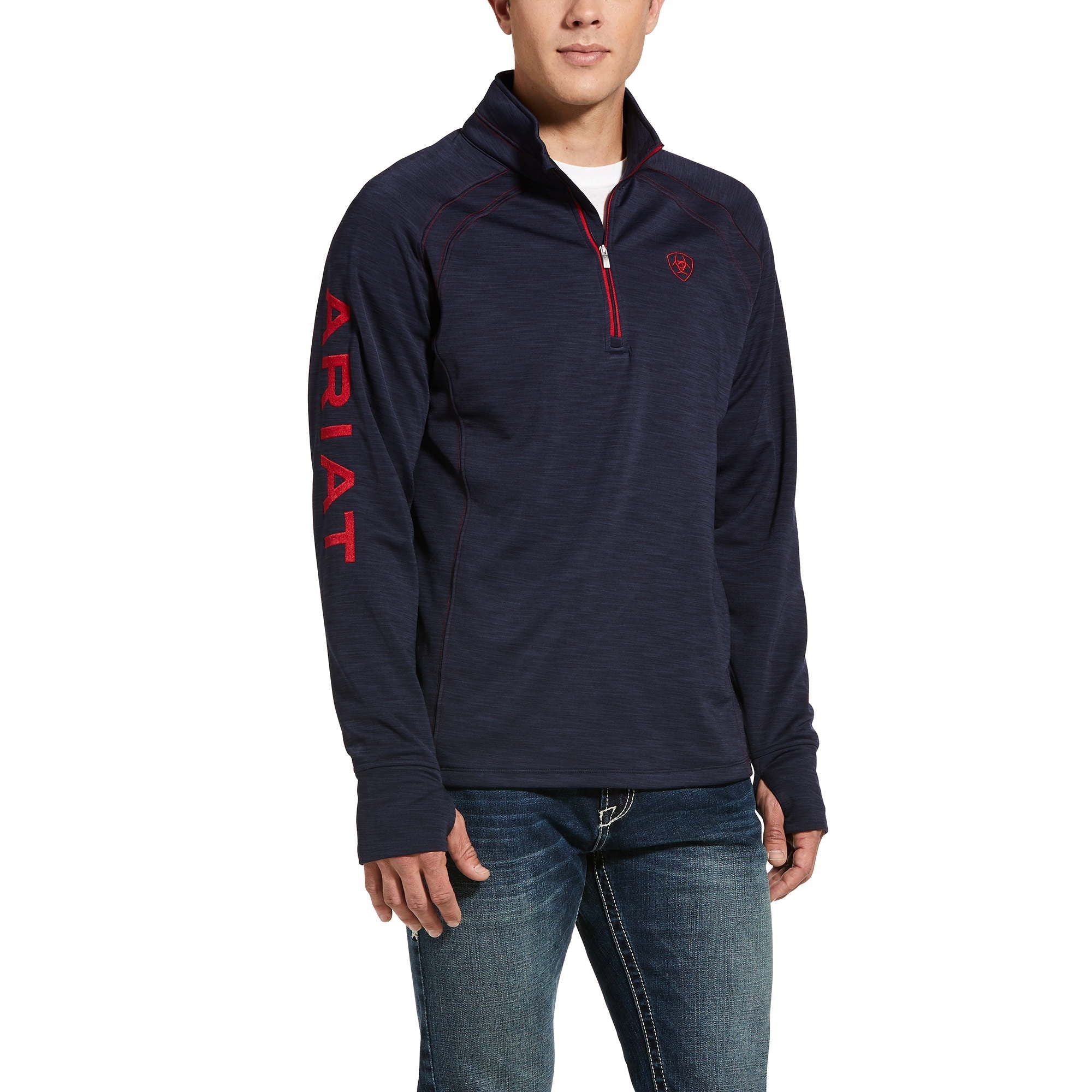 Sweater MNS Tek Team 1/2 Zip Sweatshirt navy heather | 10032804