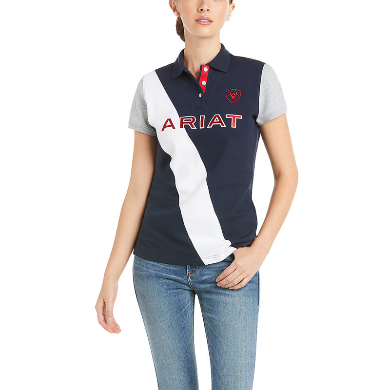 Kort armshirt WMS Taryn Button Polo Navy/Red | 10034951