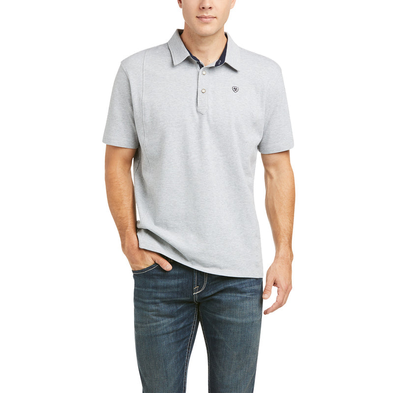 Kurzarm Shirt MNS Medal Button Polo heather grey | 10035392