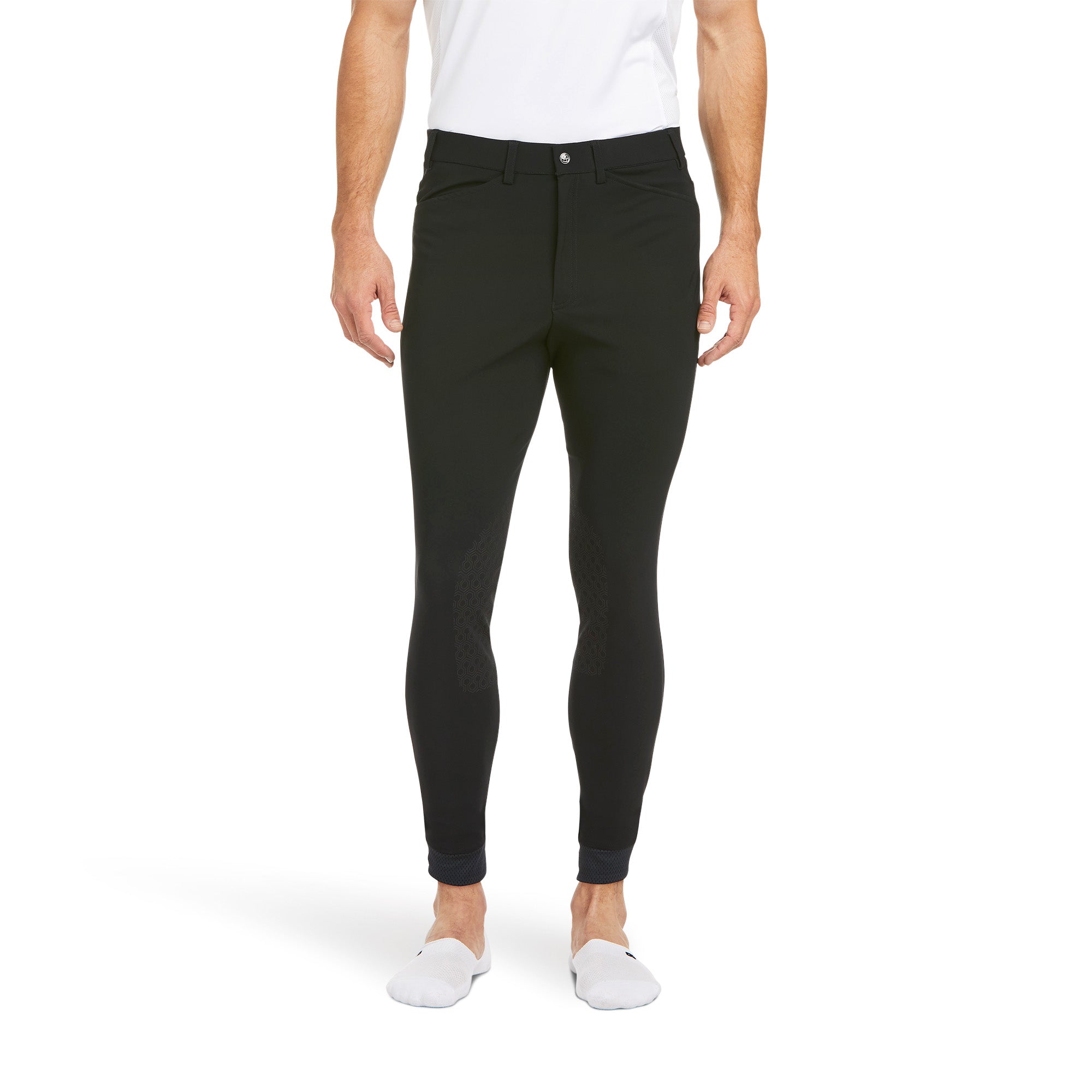 Pantalones de montar de agarre MNS Tri Factor GRIP Patch de rodilla NECHE NEGRA | 10037457