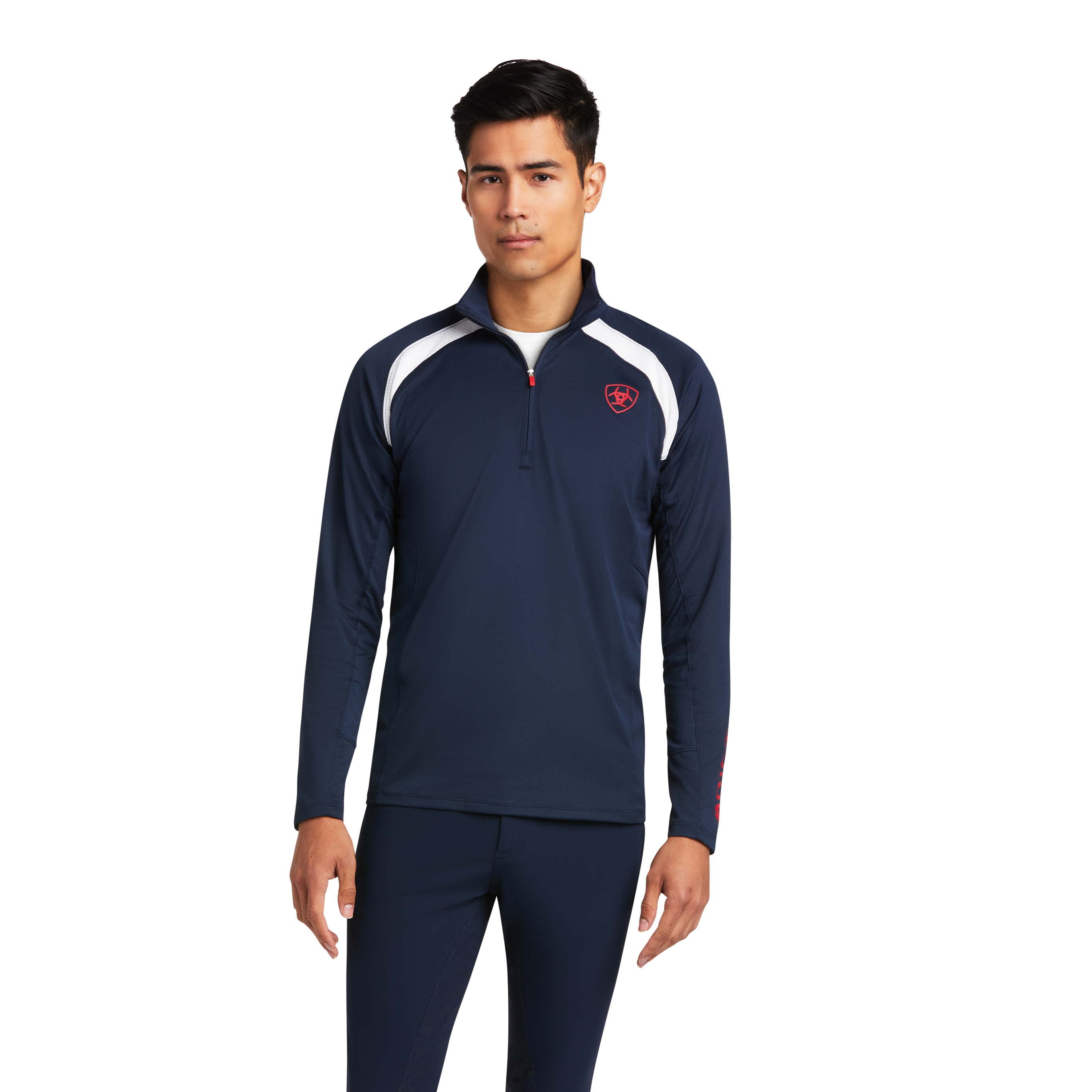 Maglia a maniche lunghe MNS Sunstopper Team 1/4 Zip Baselayer navy/red | 10039183