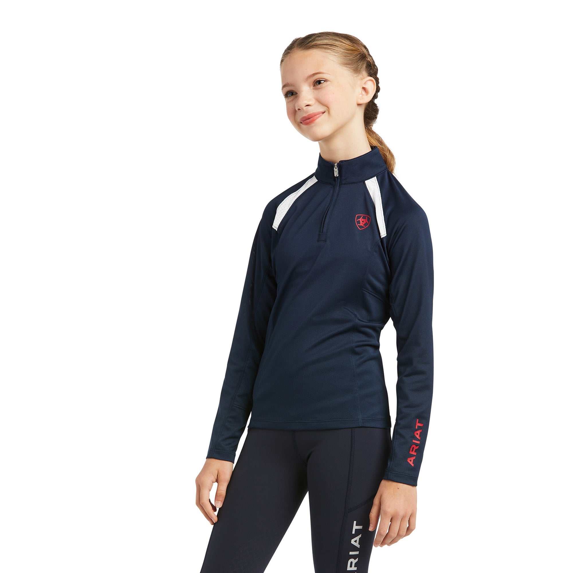 Langarm Shirt YTH Sunstopper 2.0 Team 1/4 Zip Baselayer navy/red | 10039185