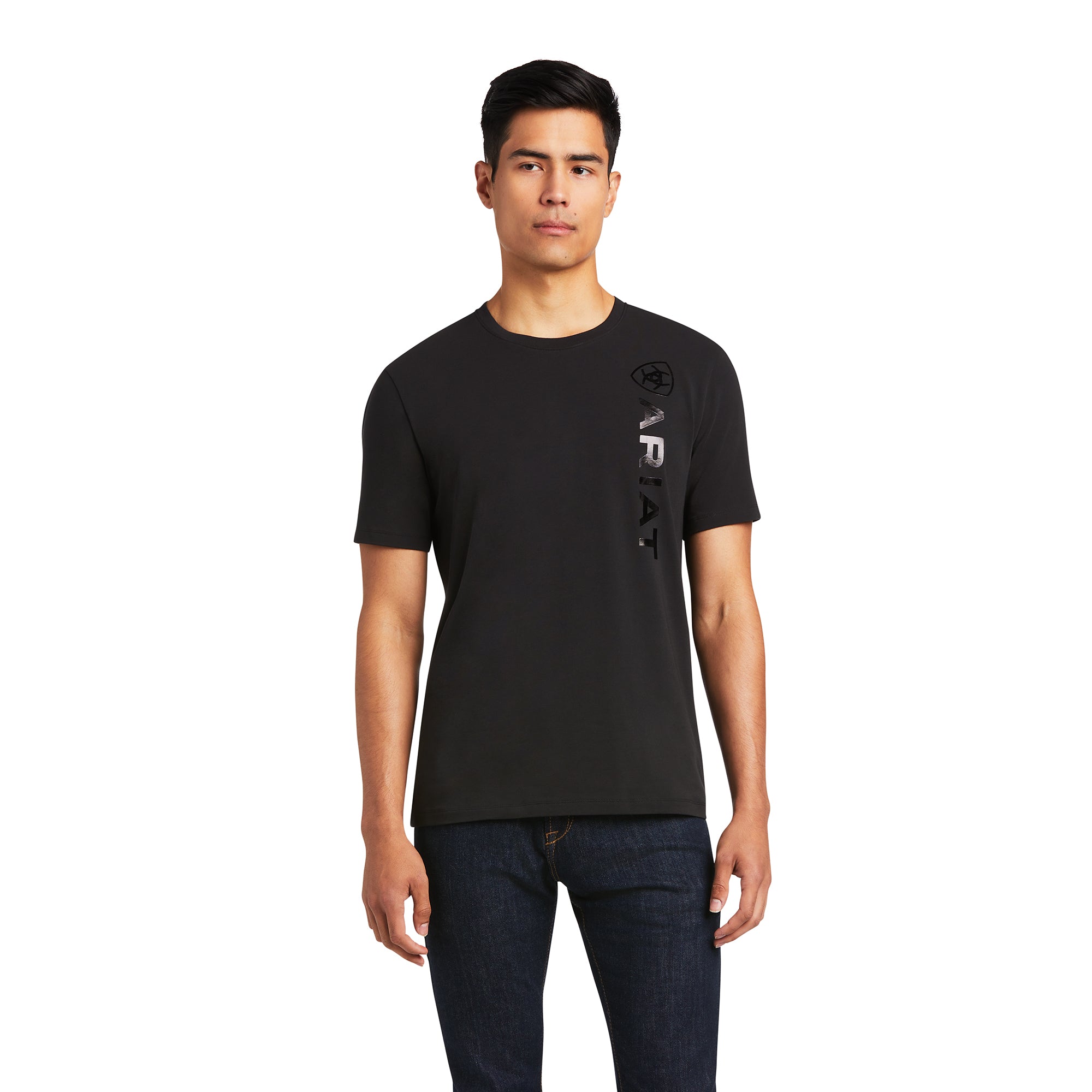 Camiseta manga corta MNS Vertical Logo T-Shirt negro | 10039192