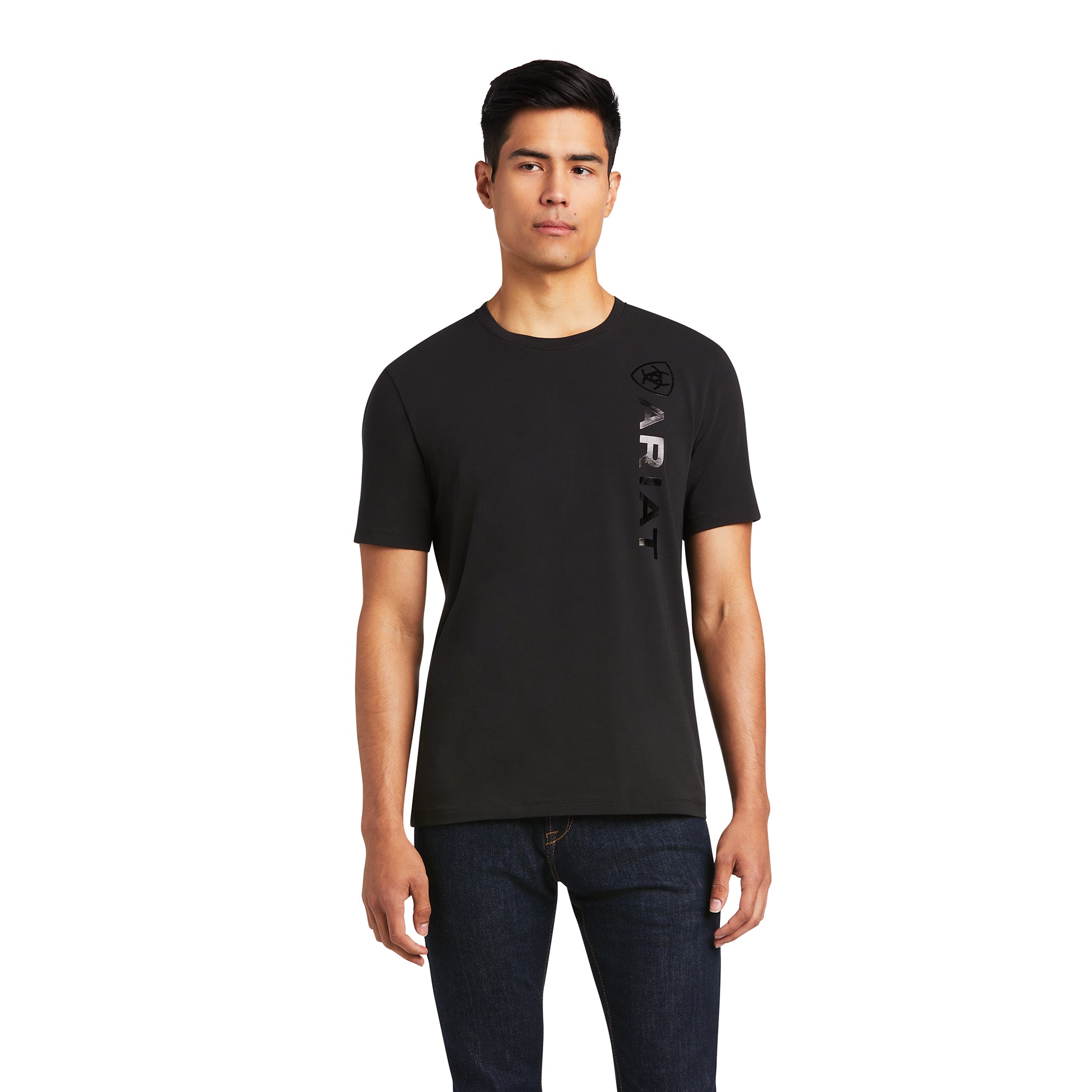 Kurzarm Shirt MNS Vertical Logo T-Shirt black | 10039192