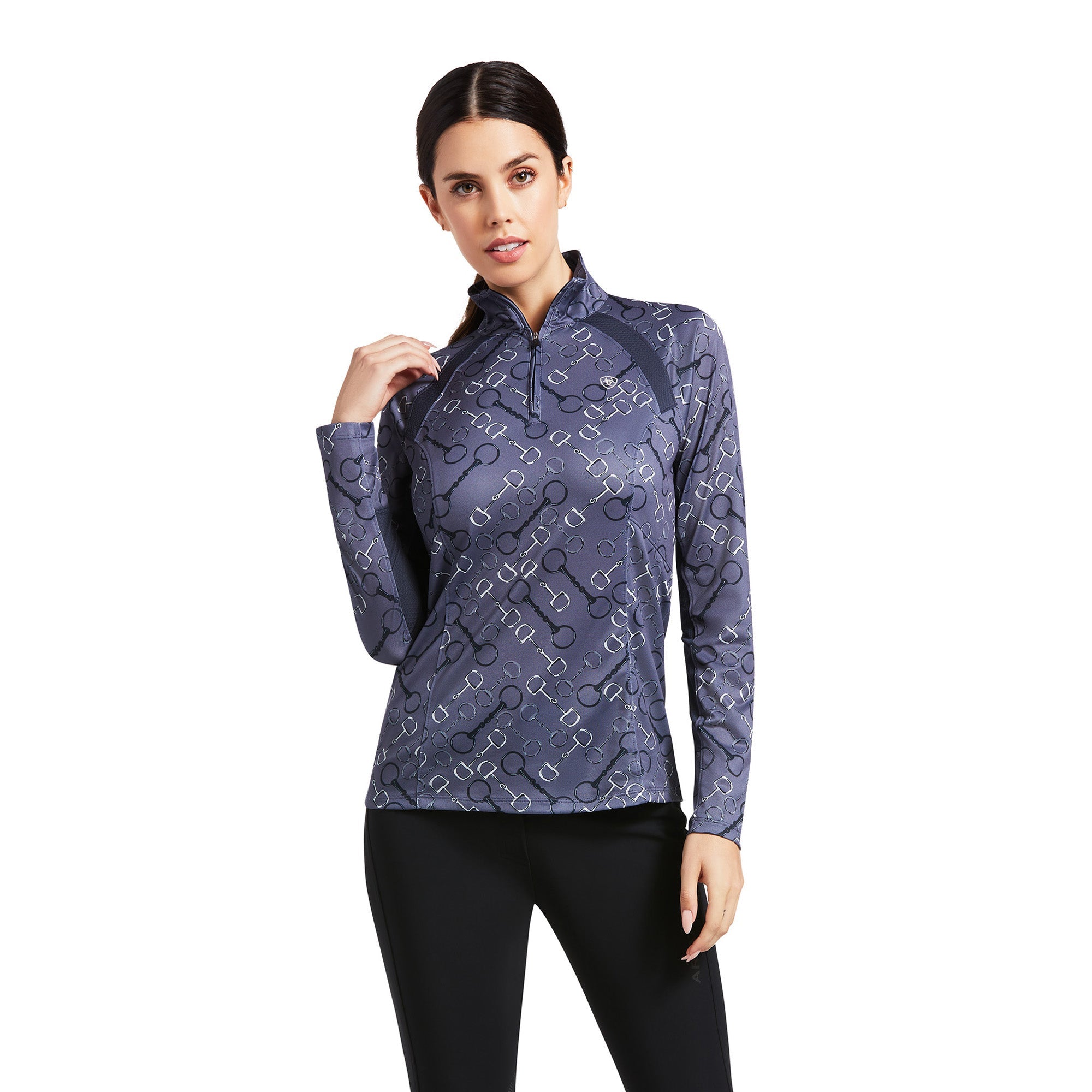 Camicia Langarm WMS SunStopper 2.0 1/4 Zip Baselayer Stampa di carbone | 10039353