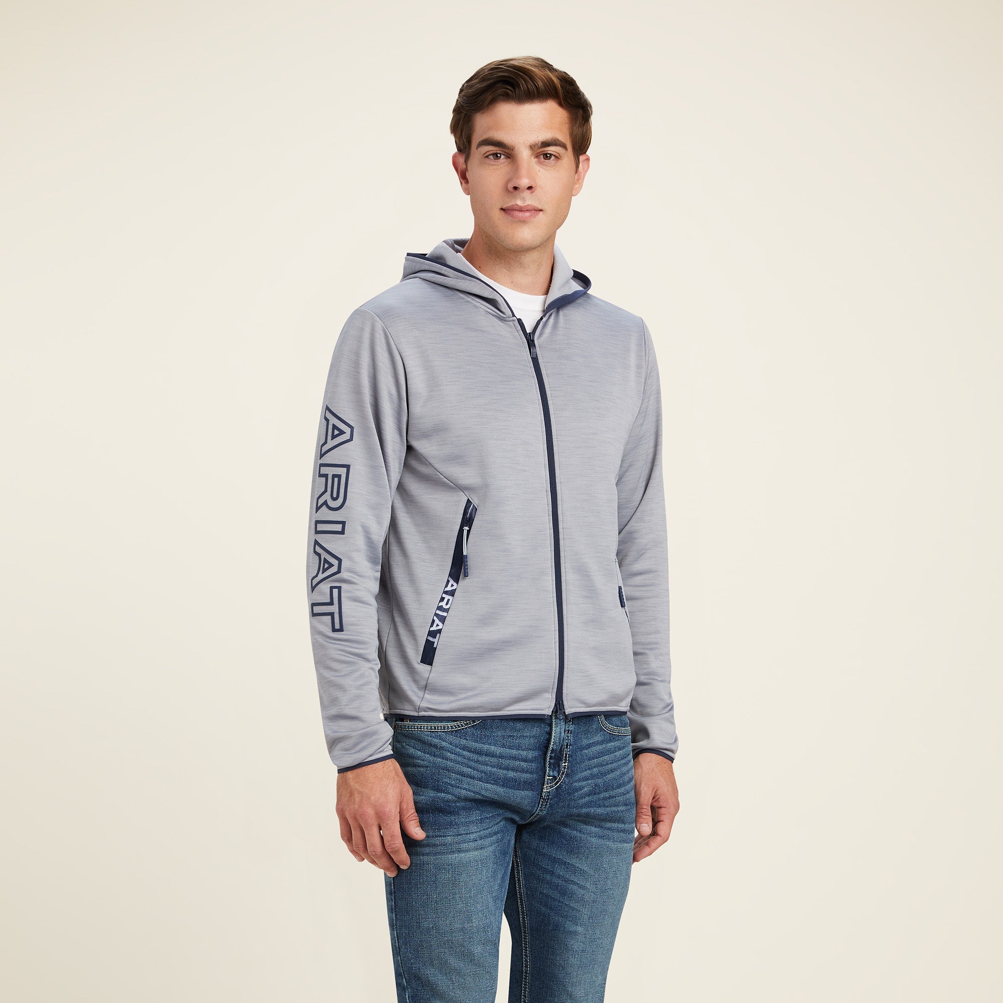 Hoodie MNS Byron Full Zip Hoodie heather grey | 10039655