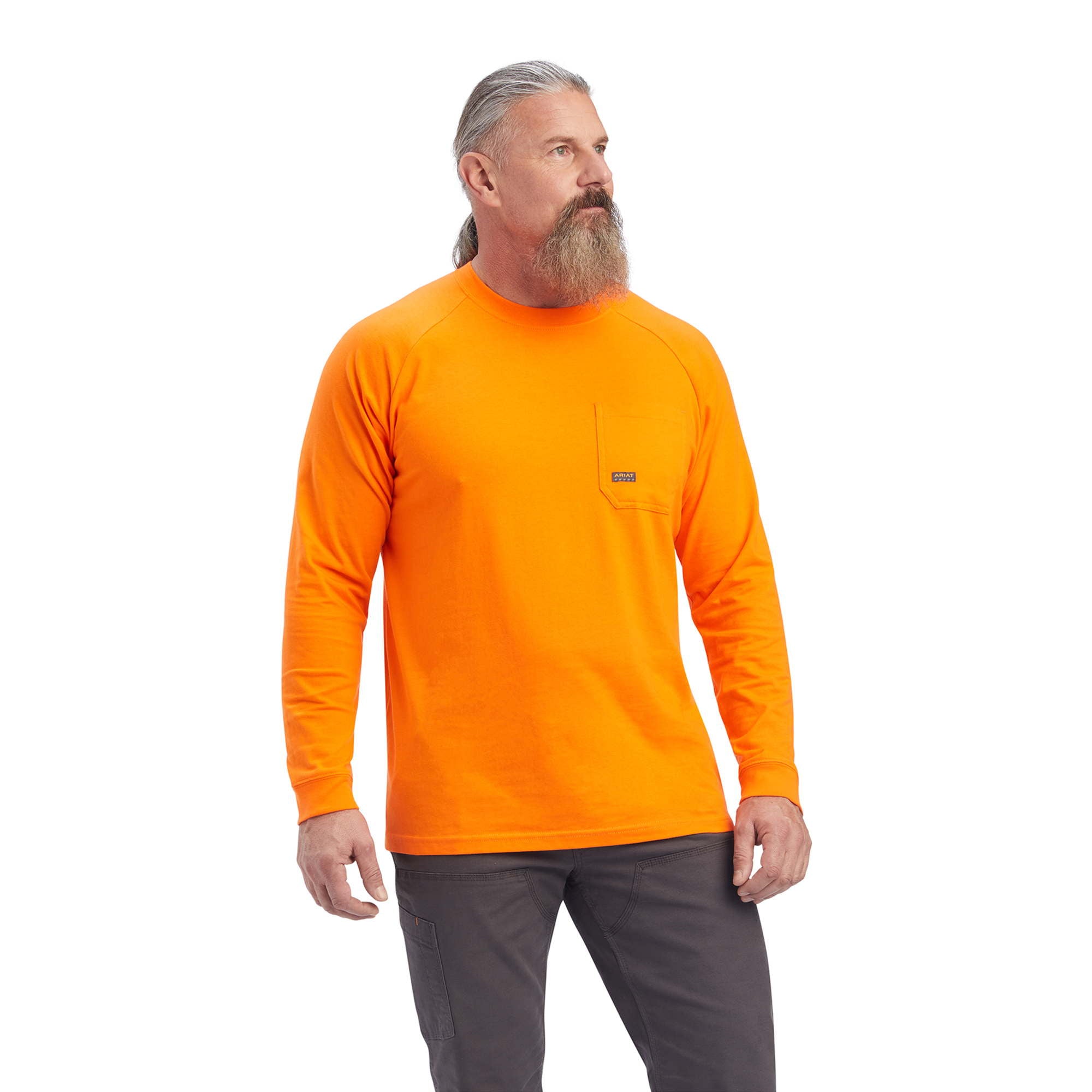 Kurzarm Shirt MNS Rebar Cotton Strong T-Shirt safety orange | 10041490