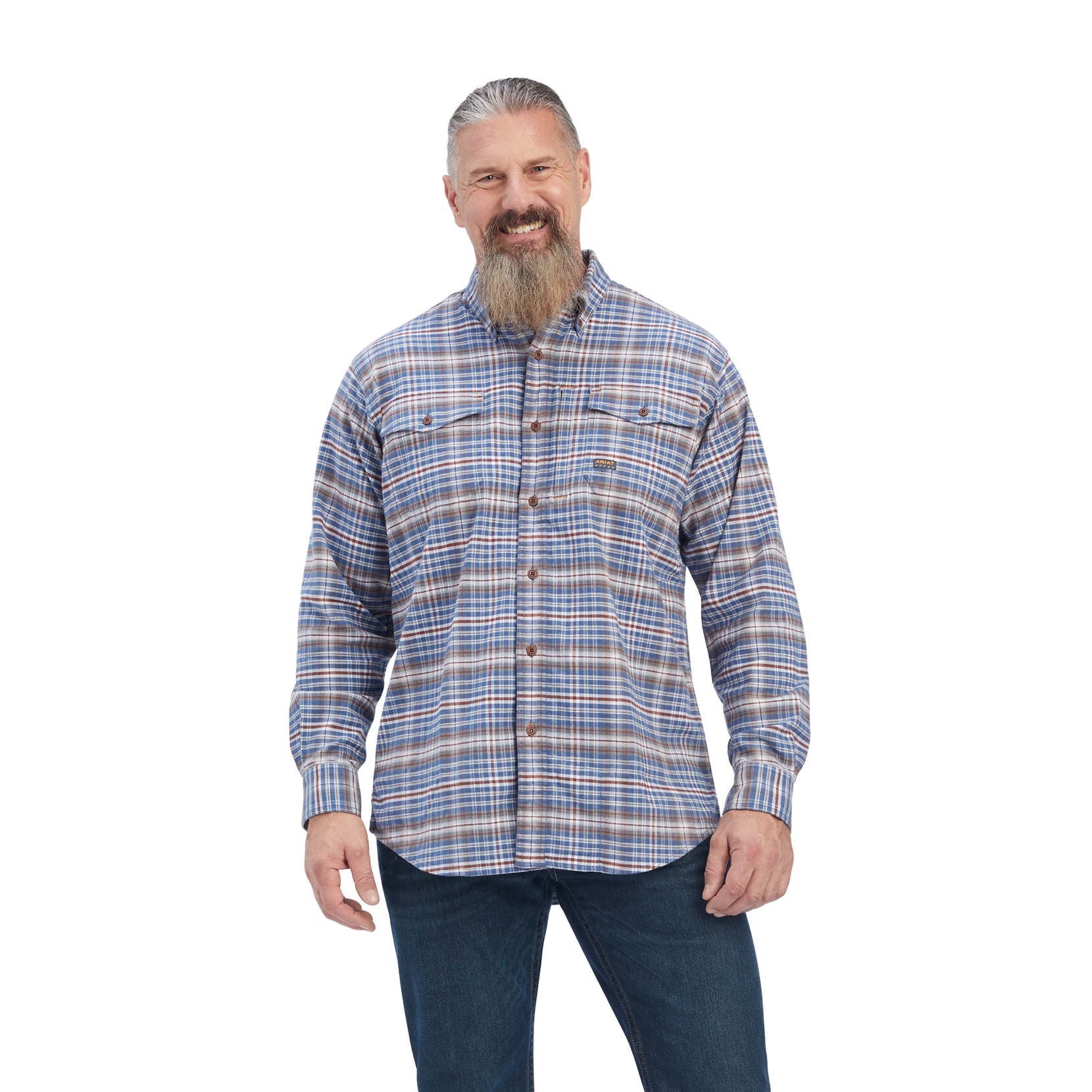 Kurzarm Shirt MNS Rebar Flannel DuraStretch  Work Shirt alloy grey | 10041542