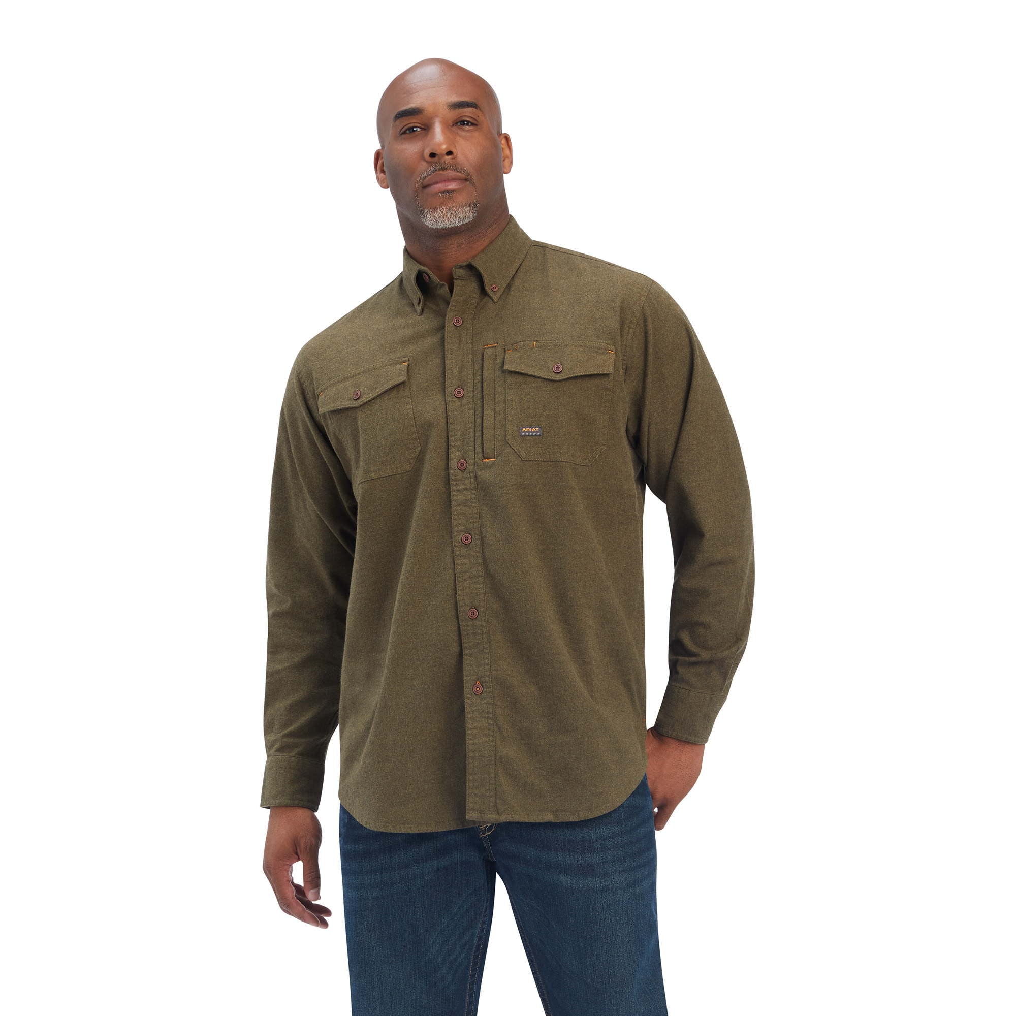 Kurzarm Shirt MNS Rebar Flannel DuraStretch  Work Shirt wren heather | 10041574
