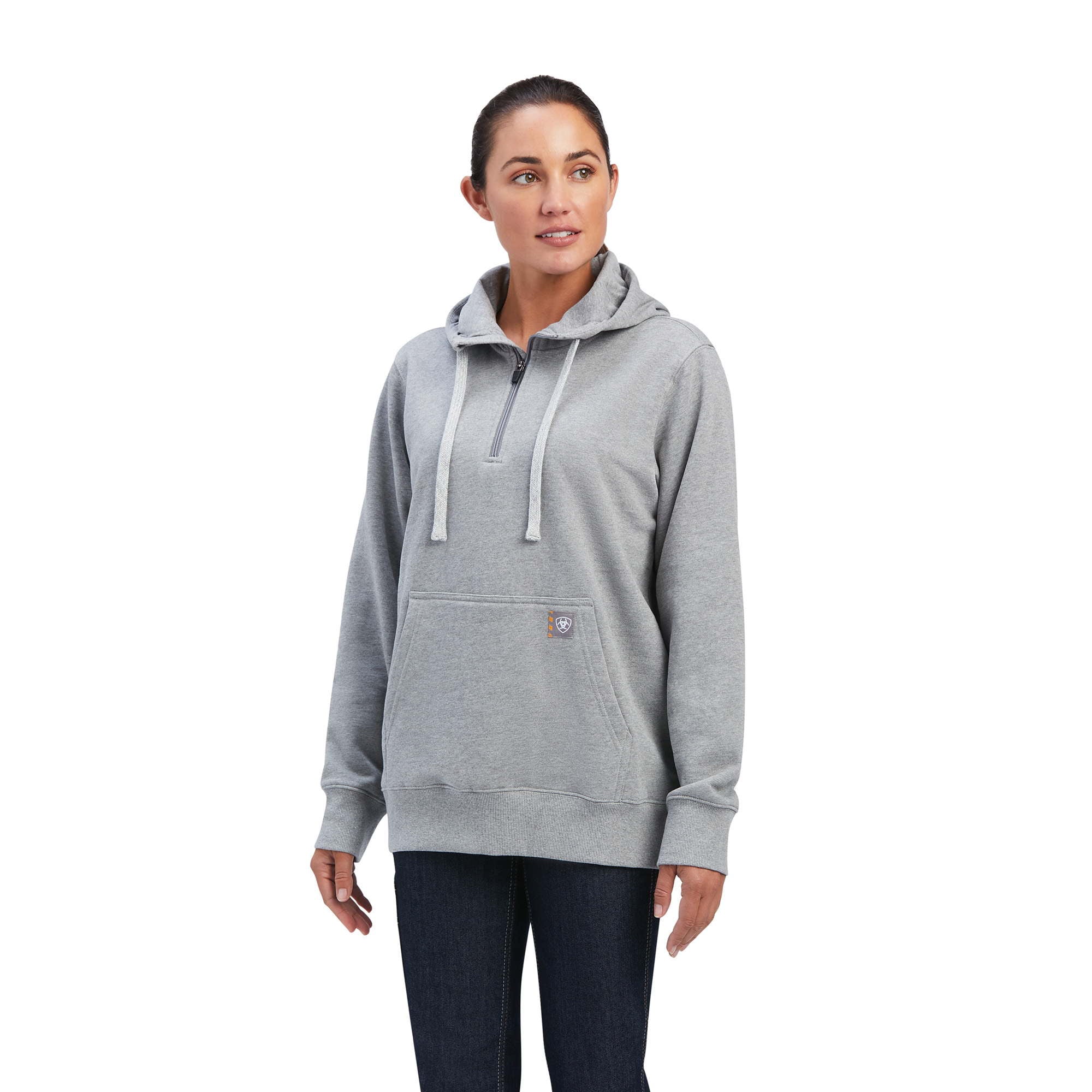 Set de habilidades de refuerzo WMS WMS 1/2 sudadera con capucha Zip Heather Gray | 10041598