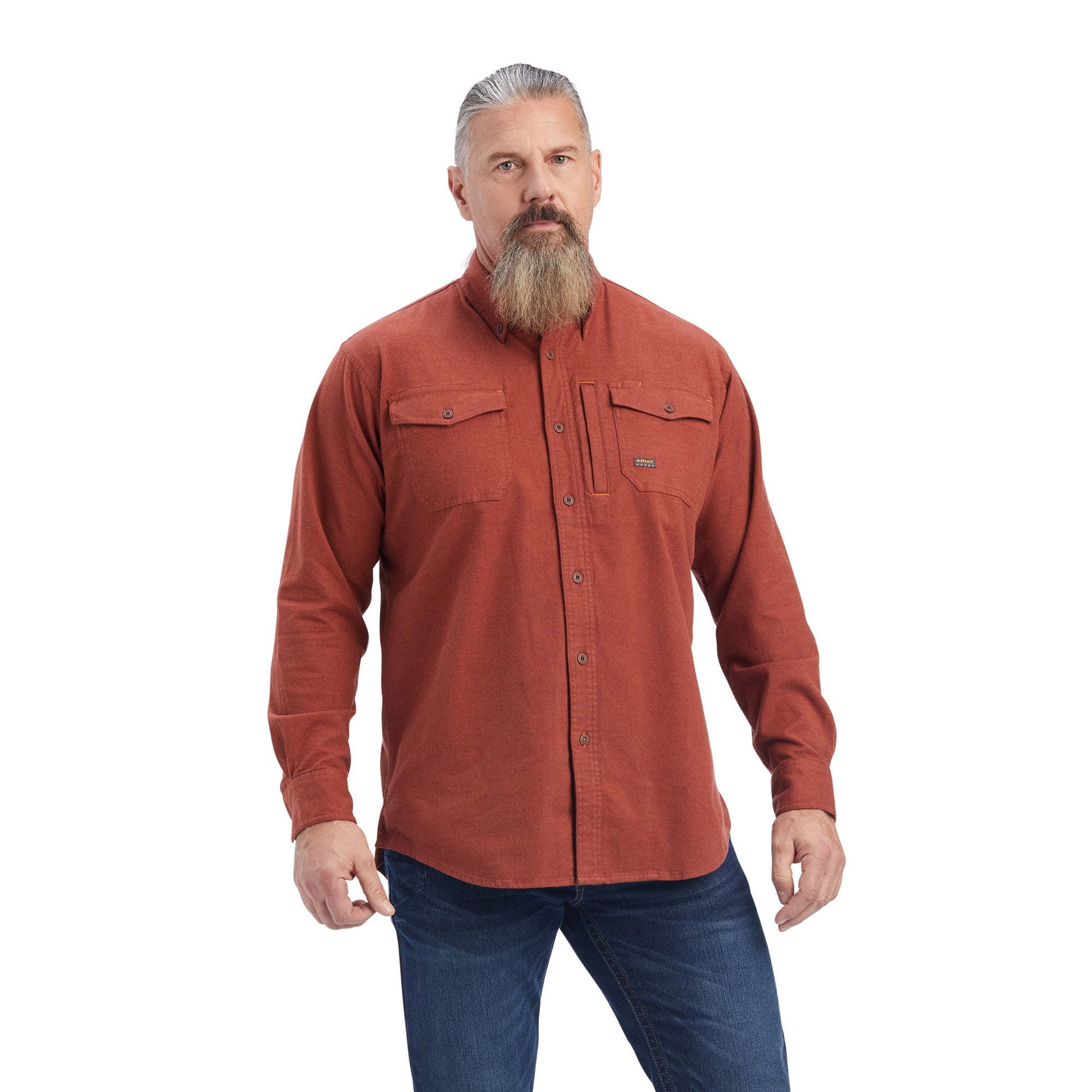 Shirt Shirt Mns Rebar Flannel Durastretch Work Shirt Cherry Mahogany | 10041604