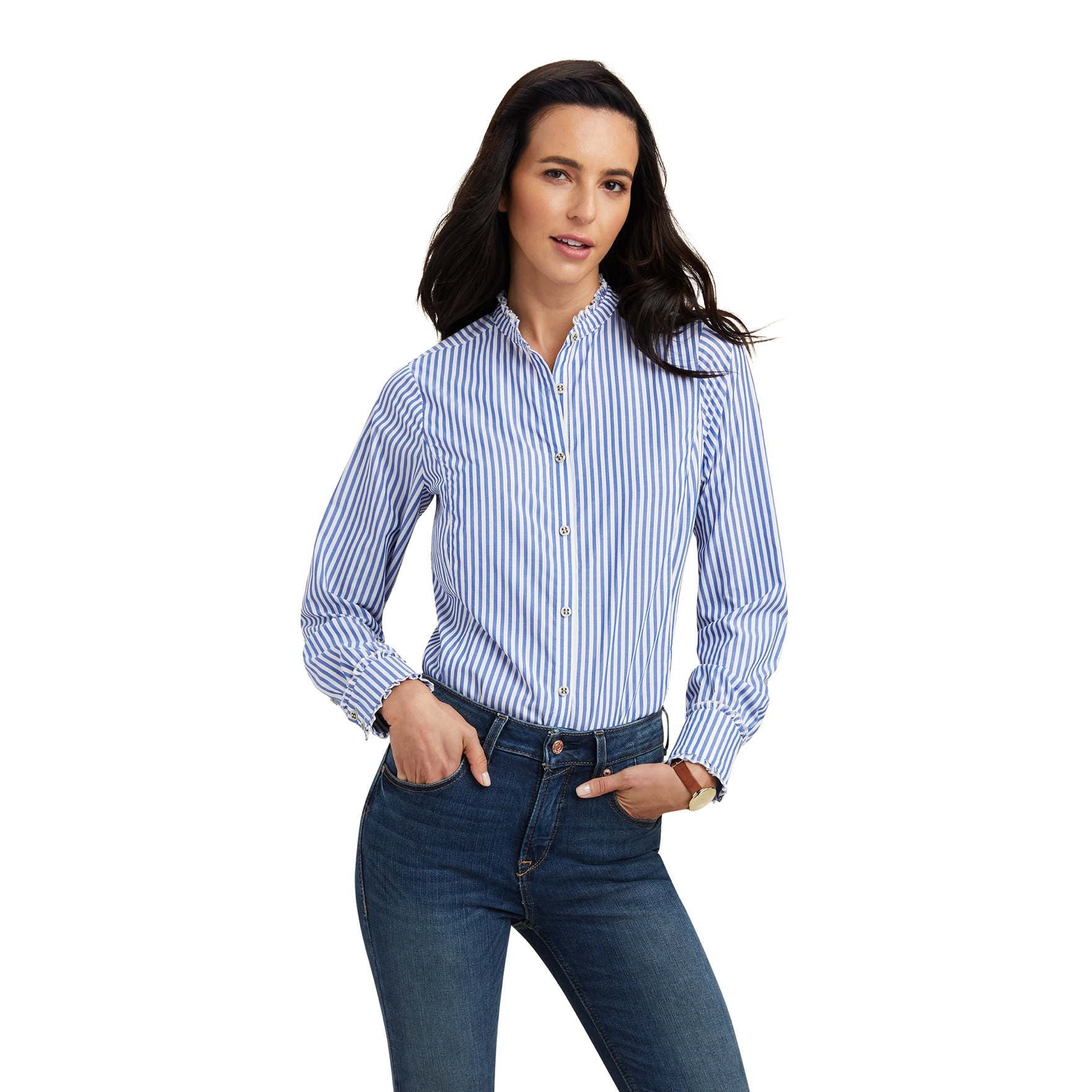 Bluse WMS Clarion   Blouse sky pinstripe | 10042094