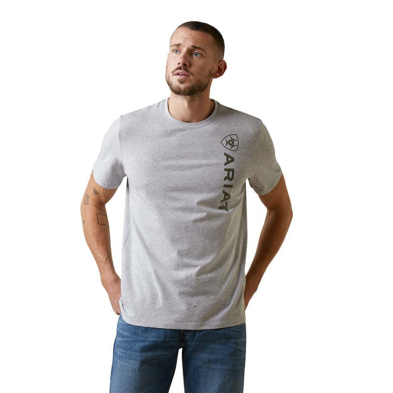 Kurzarm Shirt MNS Vertical Logo T-Shirt heather grey | 10043371