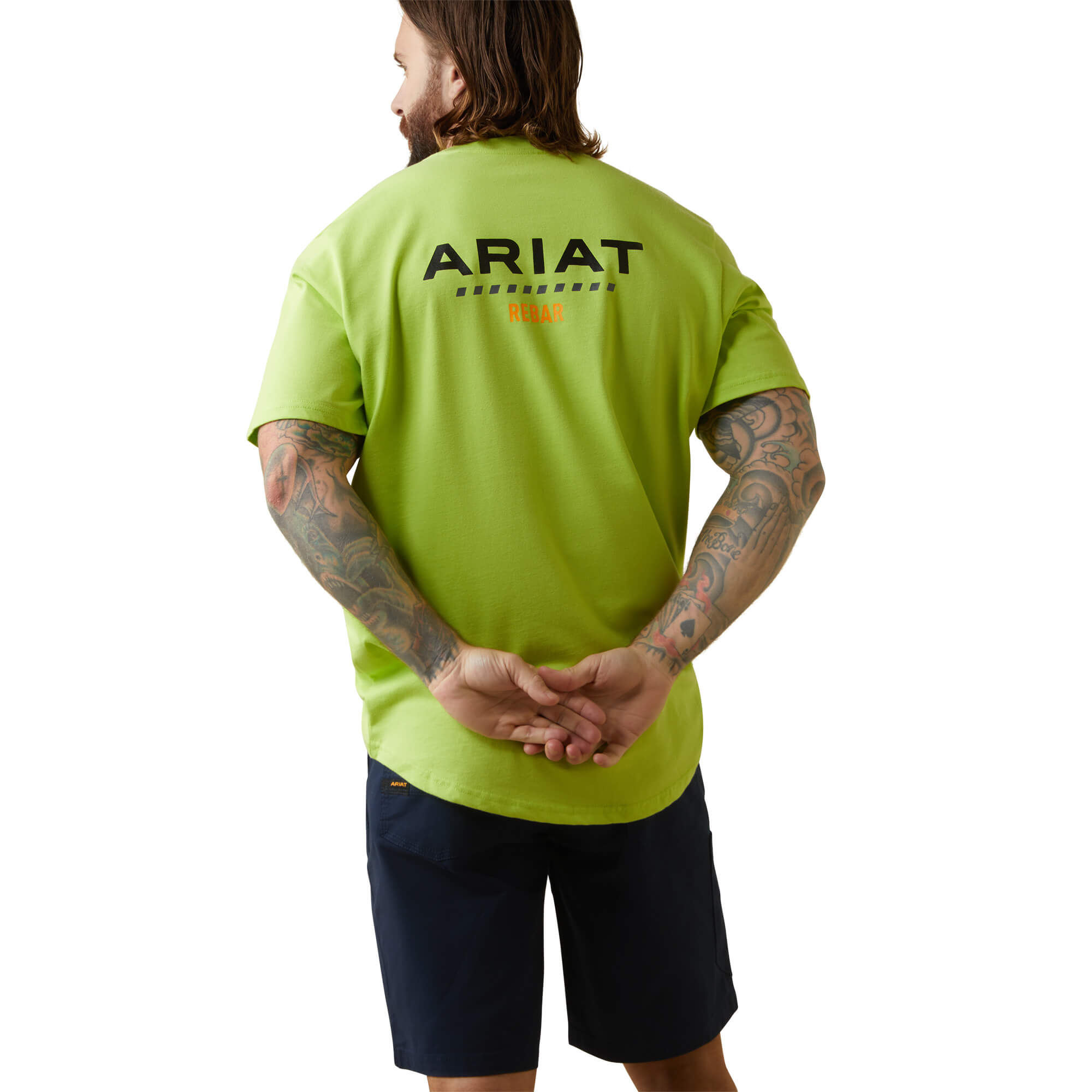 MNS Rebar Cotton Strong Logo T-Shirt Lime/Black - Reitstiefel Kandel - Dein Reitshop
