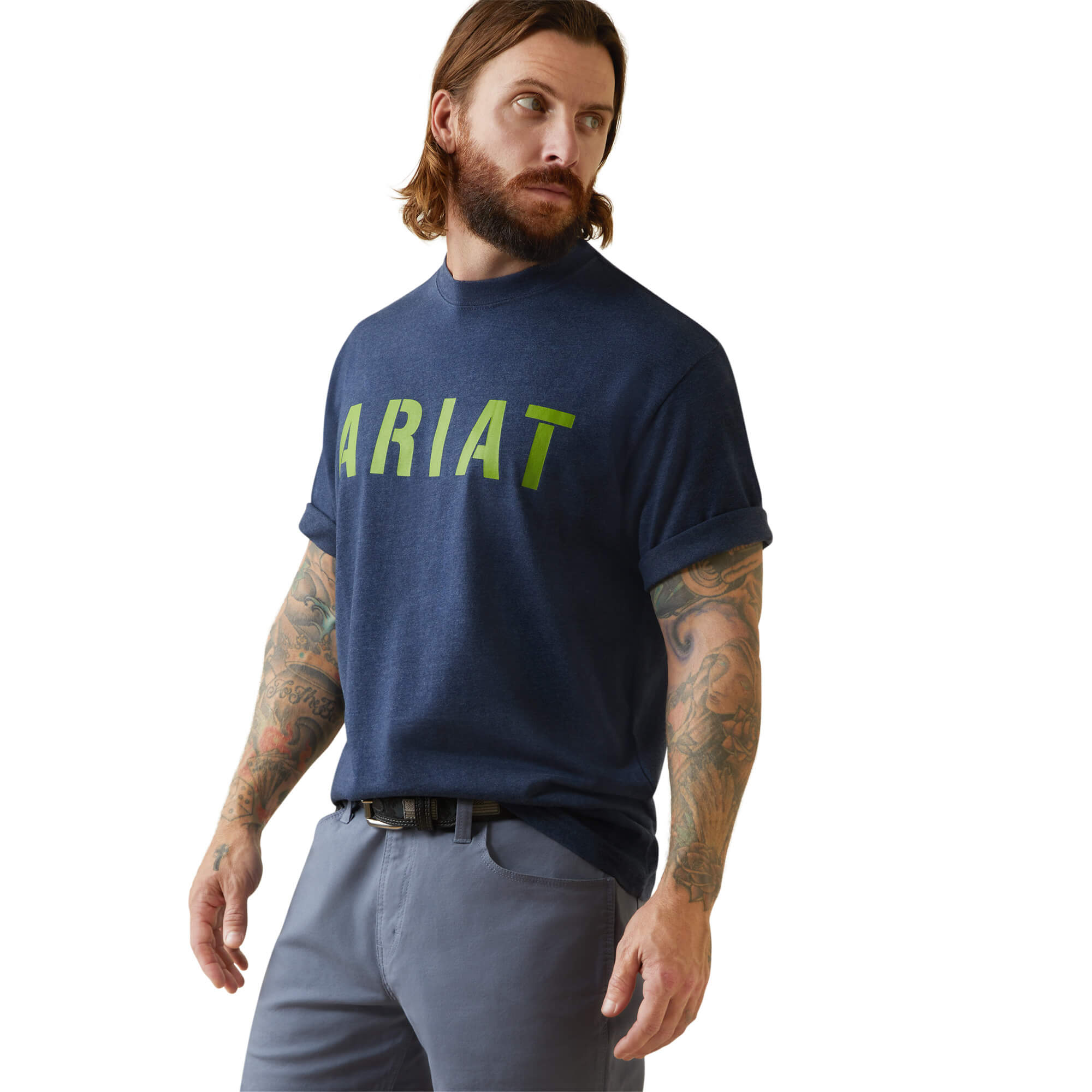 Shirt Shirt Mns 10043607 Navy Heather/Lime | 10043607