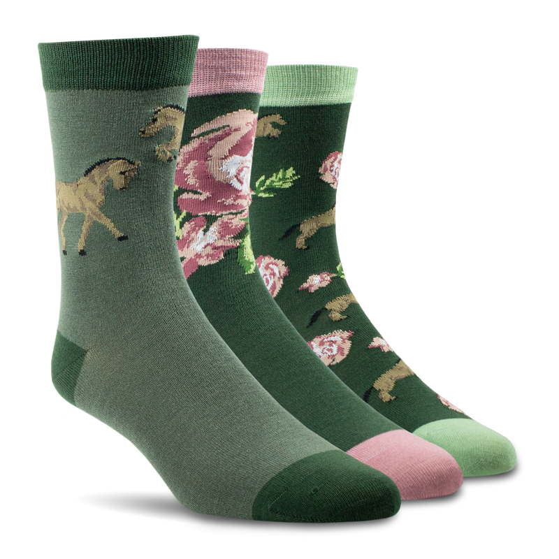 Socken WMS Charm Crew Socks floral horse | 10043949
