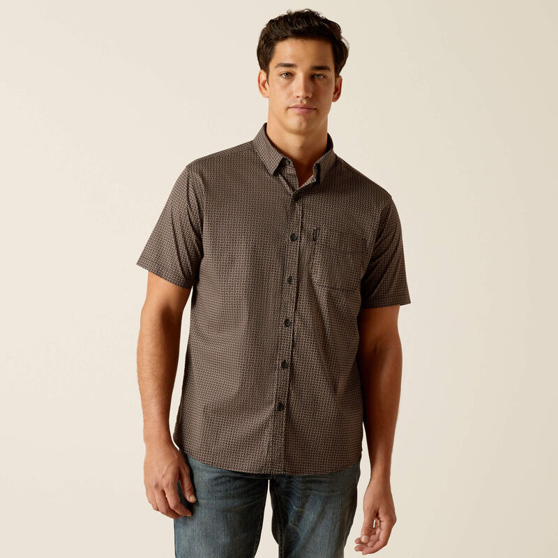 Kort armshirt Mns Milo Stretch Modern Fit Shirt Black | 10051541