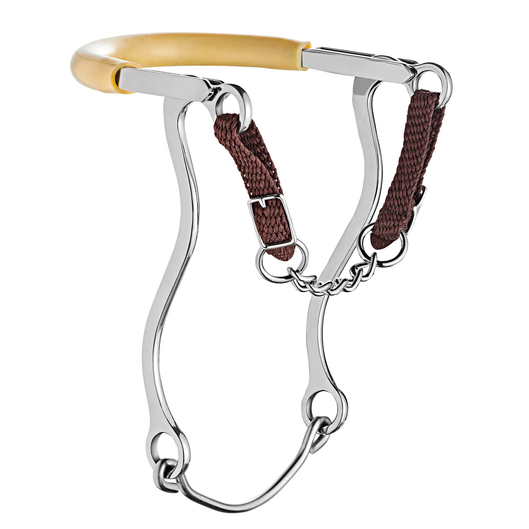 HACKAMORE Edelstahl SEITENREILE .NASENBAND mit Gumkmi Überzug | 4214156