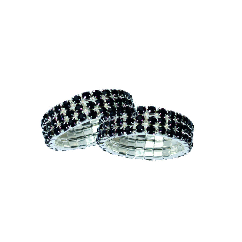 Crystal Regular mane rings - set of 20, 1.5 cm, 2 rows