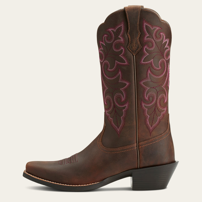 Western Stiefel WMS Round Up Square Toe Western Boot powder brown | 10014172