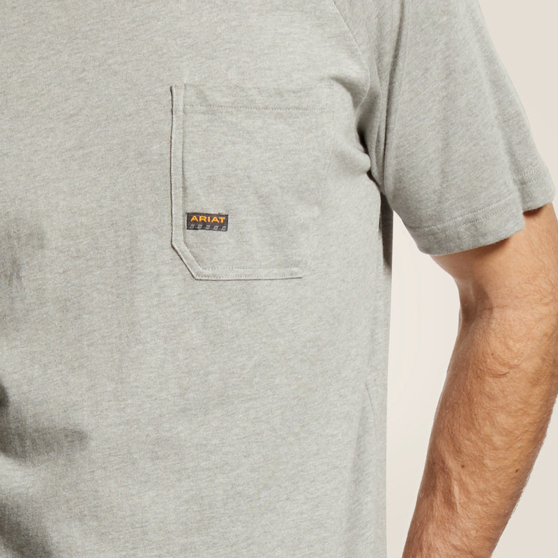 Kurzarm Shirt MNS Rebar Cotton Strong T-Shirt heather grey | 10025373