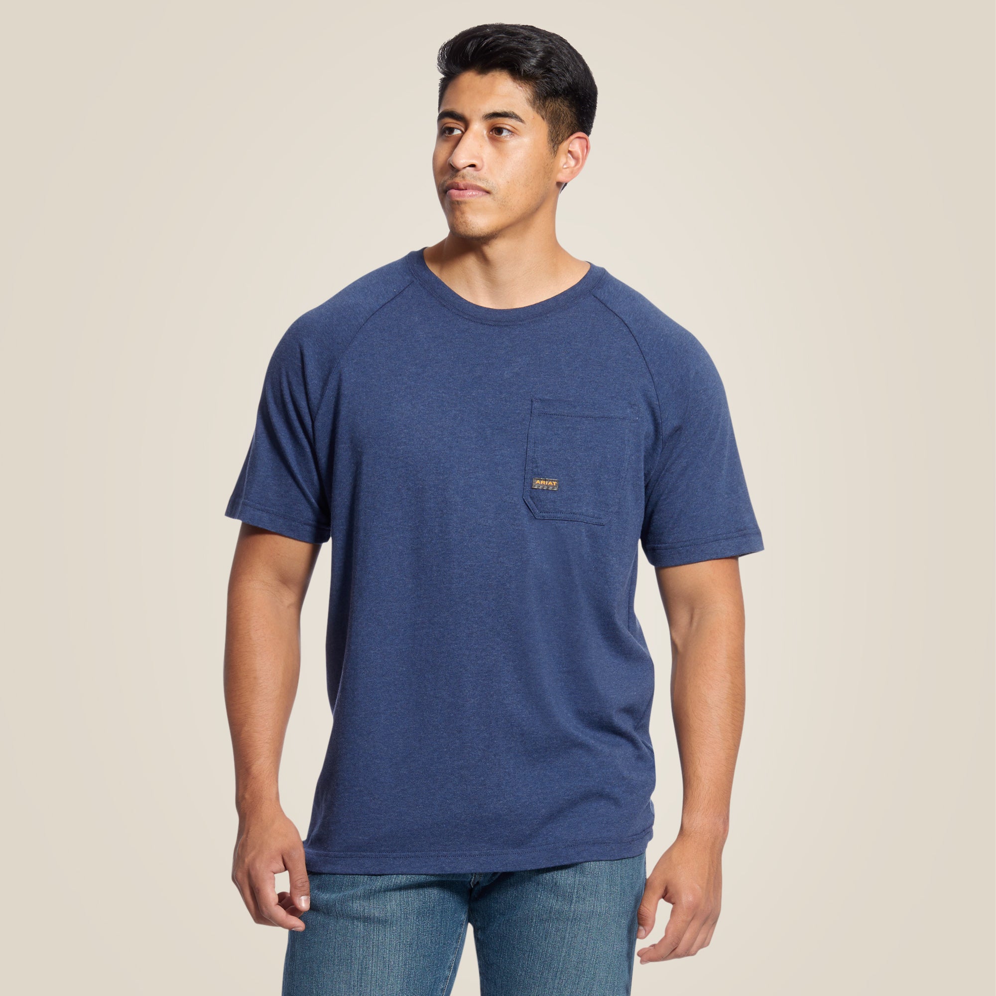 Kurzarm Shirt MNS Rebar Cotton Strong T-Shirt navy heather | 10025378