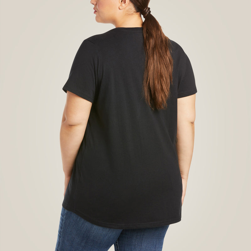 Top WMS Rebar Cotton Strong V-Neck Top noir | 10035381