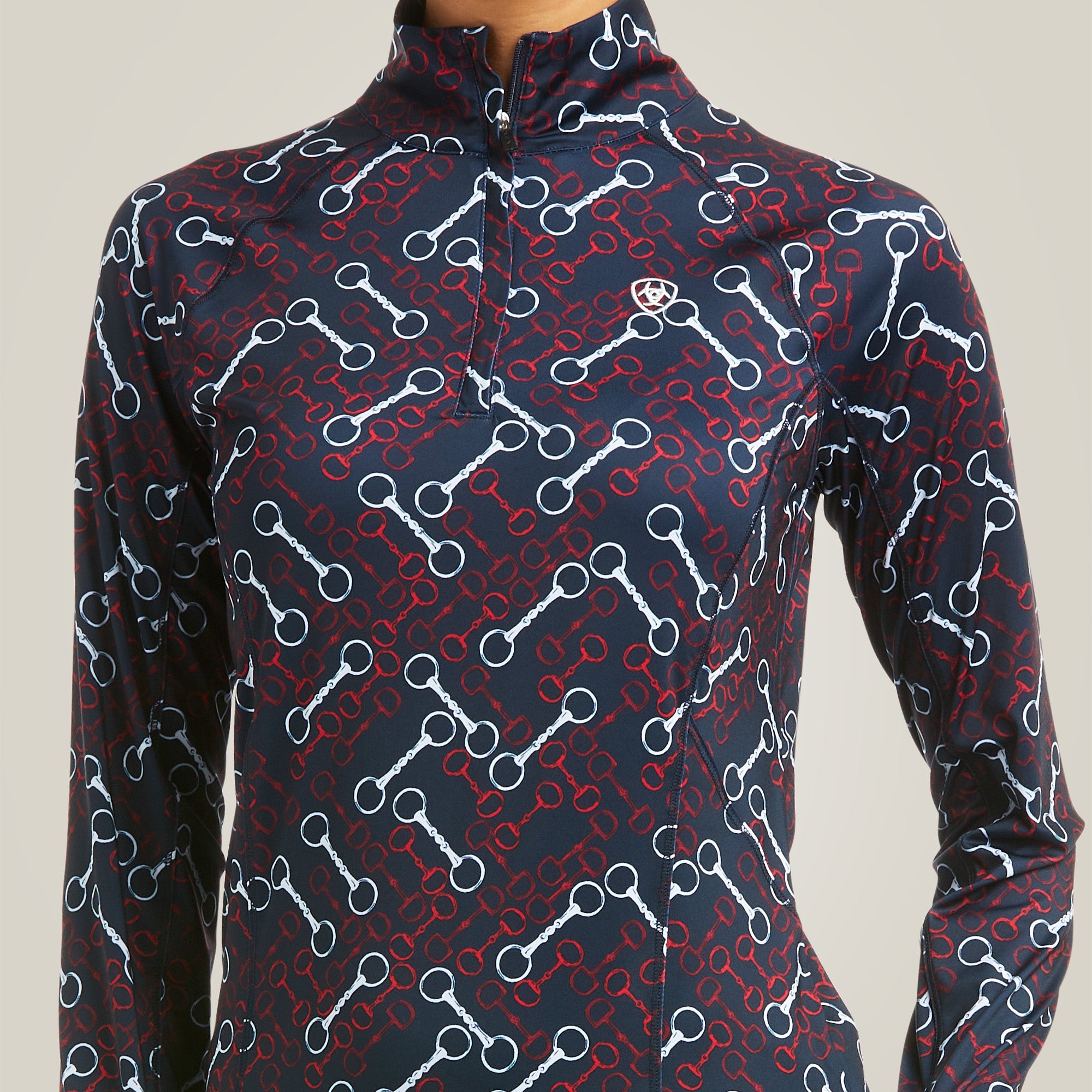 Langarm衬衫WMS Lowell 2.0 1/4 Zip Baselayer Team Print | 10037375