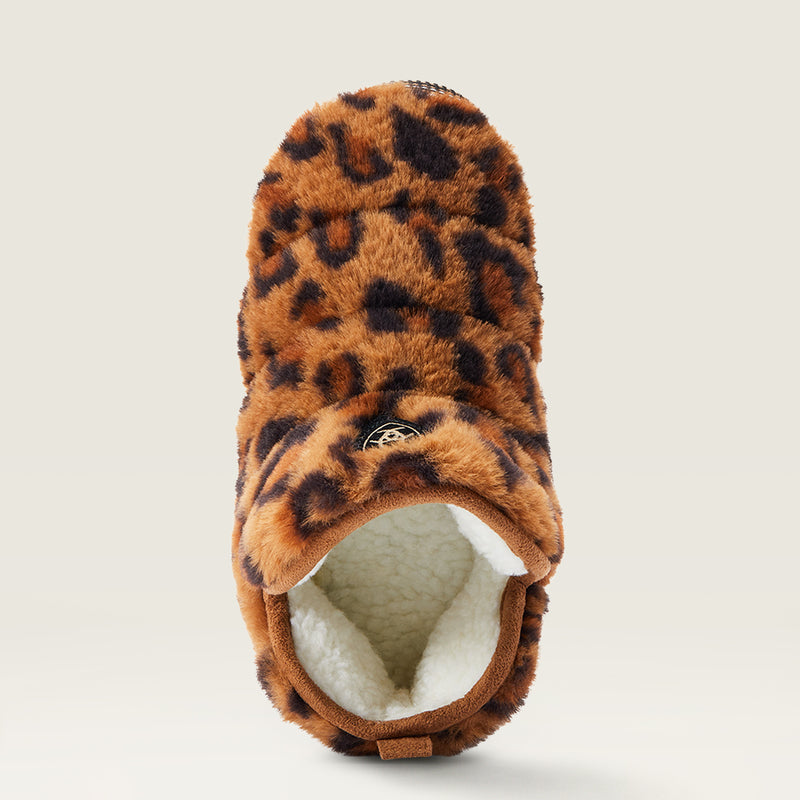 SCARPE WMS Bootie Slipper Fuzzy Leopard Stampa | 10043018