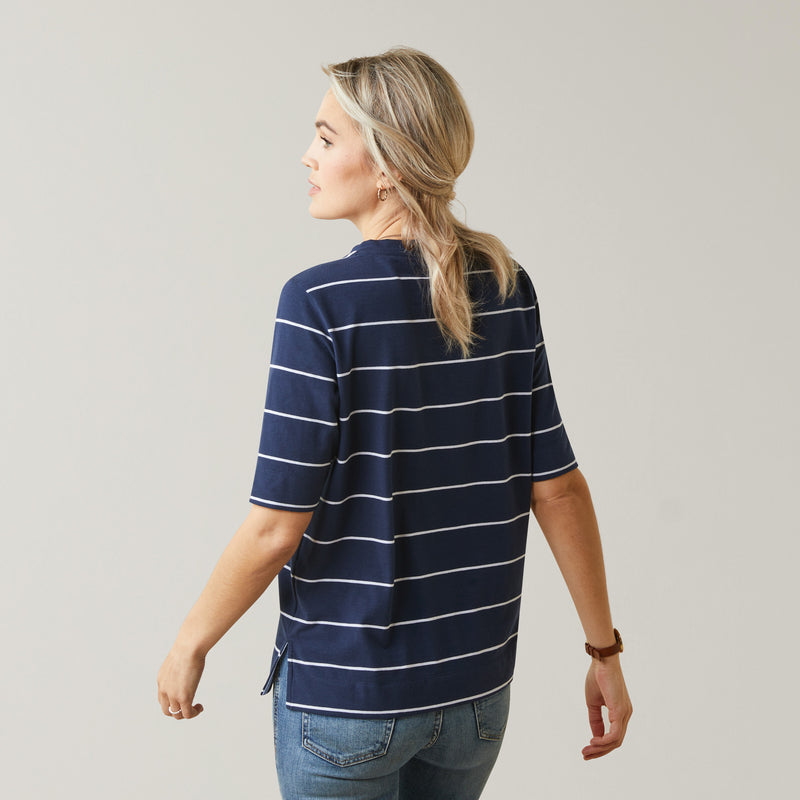 Shirt a braccio corto WMS Windsor T-shirt Stripe blu scuro | 10043904