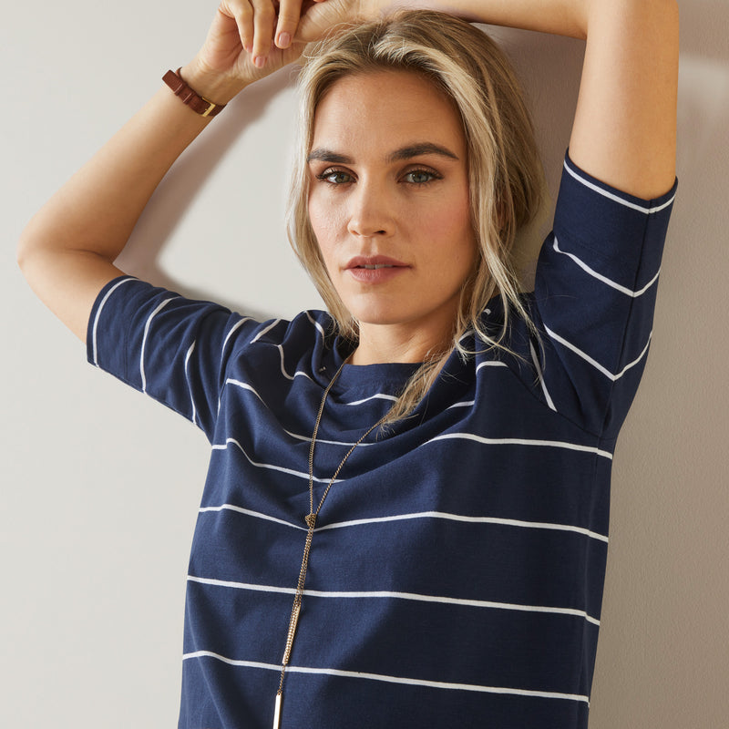 Shirt Shirt WMS Windsor T-shirt Navy Stripe | 10043904