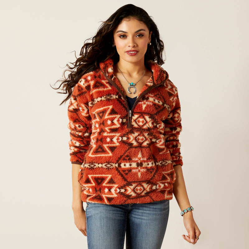 Pull WMS Sweat-shirt Burber Real Berber Burn Brick Print | 10046133