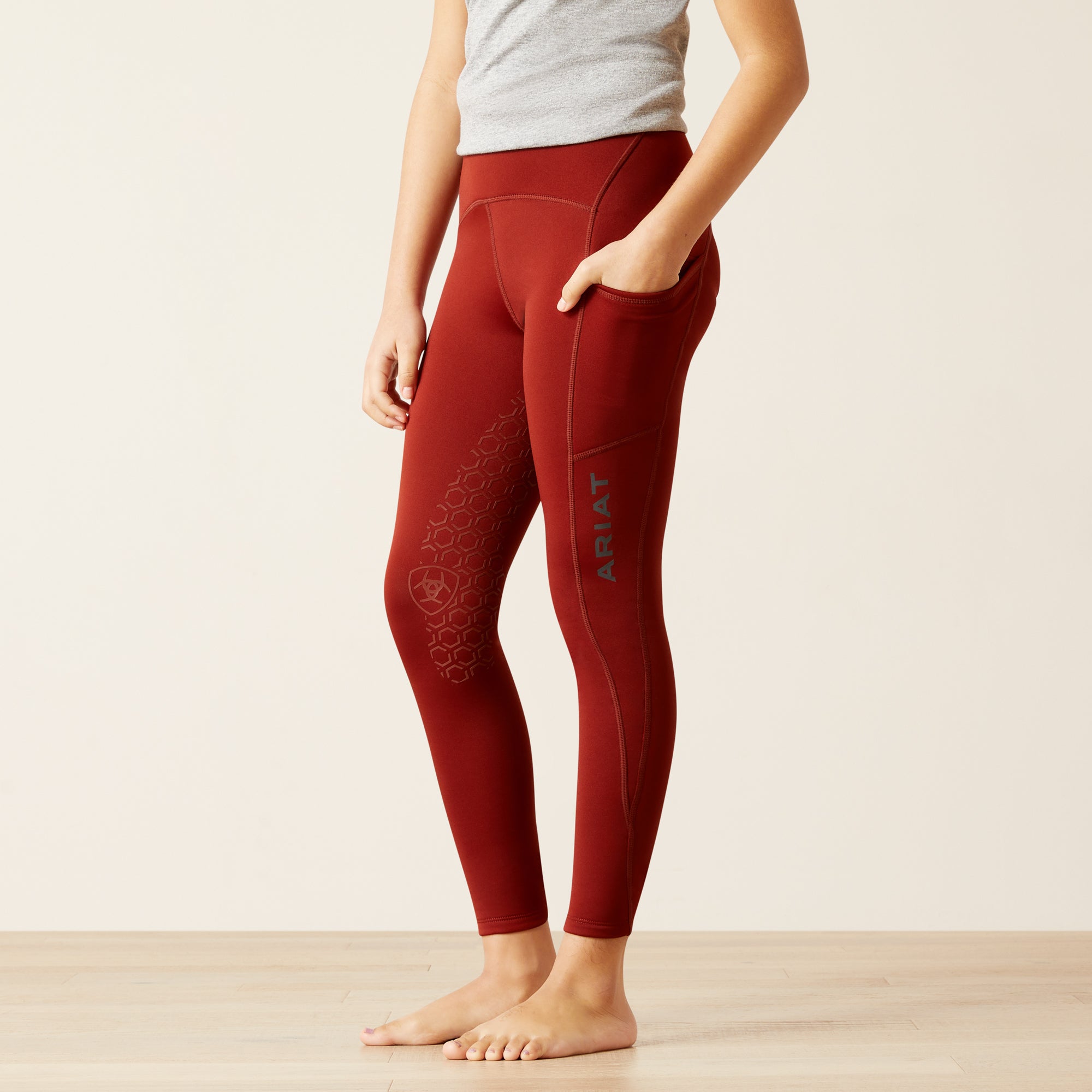 Riding leggings YTH Venture Thermal Half Grip Tight Fired Brick | 10046161