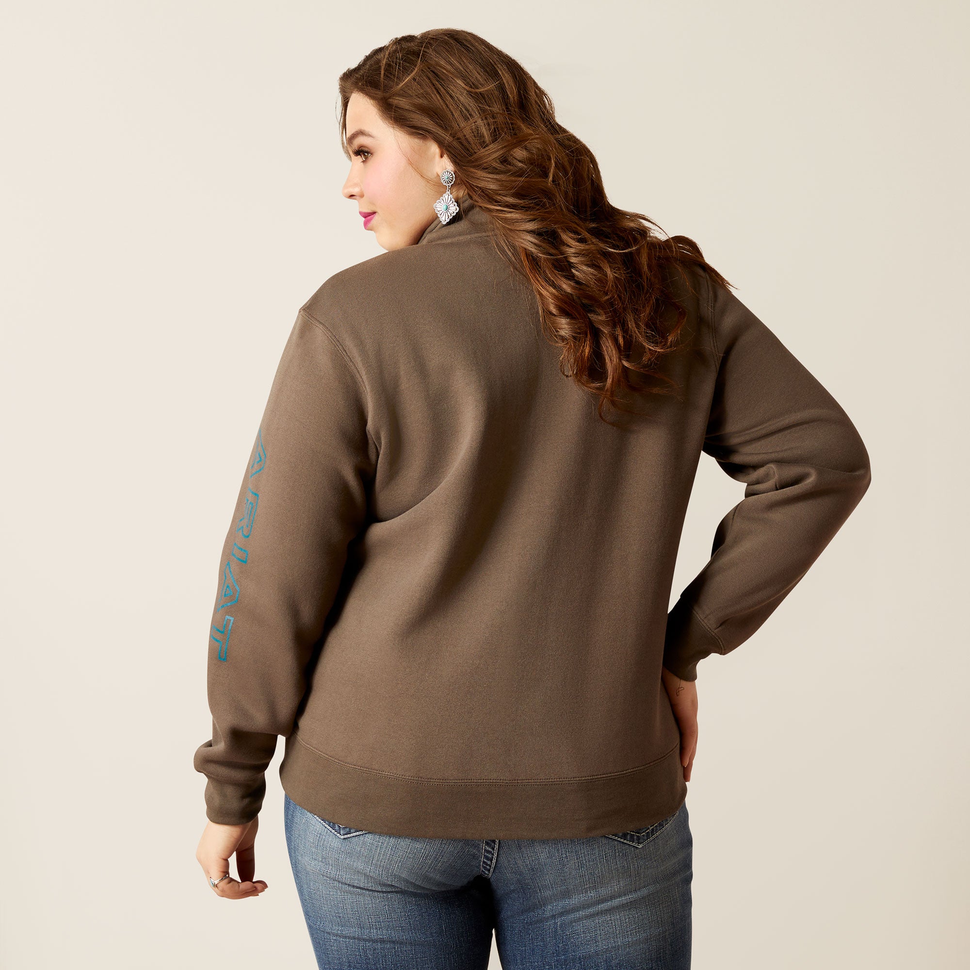 Sweater WMS Logo 1/2 Zip Sweatshirt Banyan Bark | 10046264