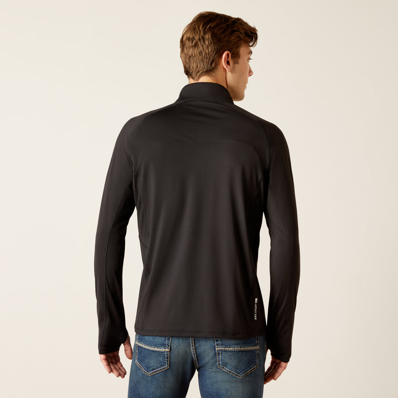 Langarm Shirt MNS Lowell 1/4 Zip Recycled Materials Baselayer black | 10046334