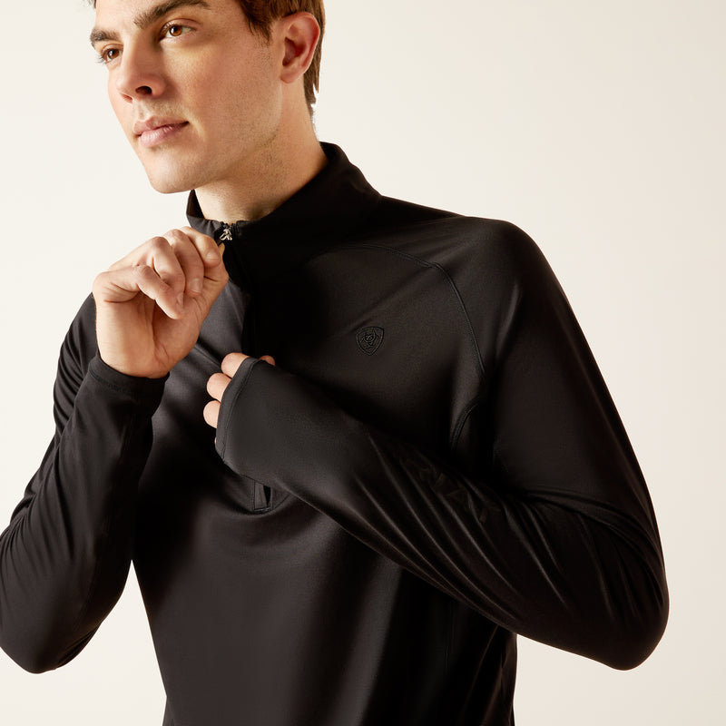 长袖衬衫 MNS Lowell 1/4 Zip Recycled Materials Baselayer black | 10046334