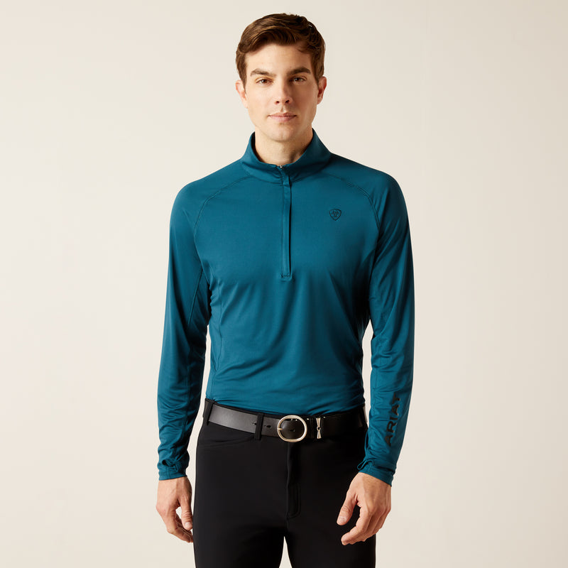 Long sleeve shirt MNS Lowell 1/4 Zip Recycled Materials Baselayer reflecting pond | 10046335