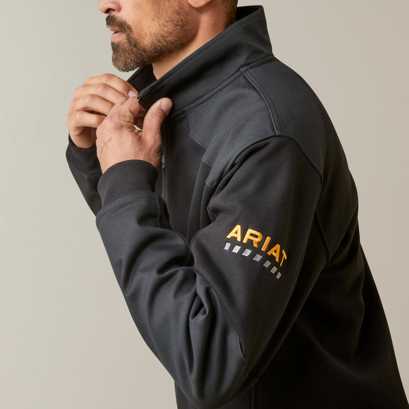 Pullover MNS Rebar Workman Duracanvas 1/4 Zip Sweatshirt black/black | 10046401