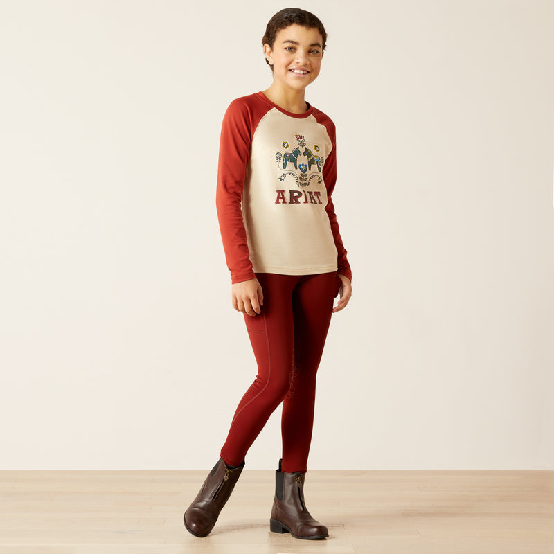 Brief arm shirt yth dala horses t-shirt oatmeal Heather/Red Ochre | 10046495