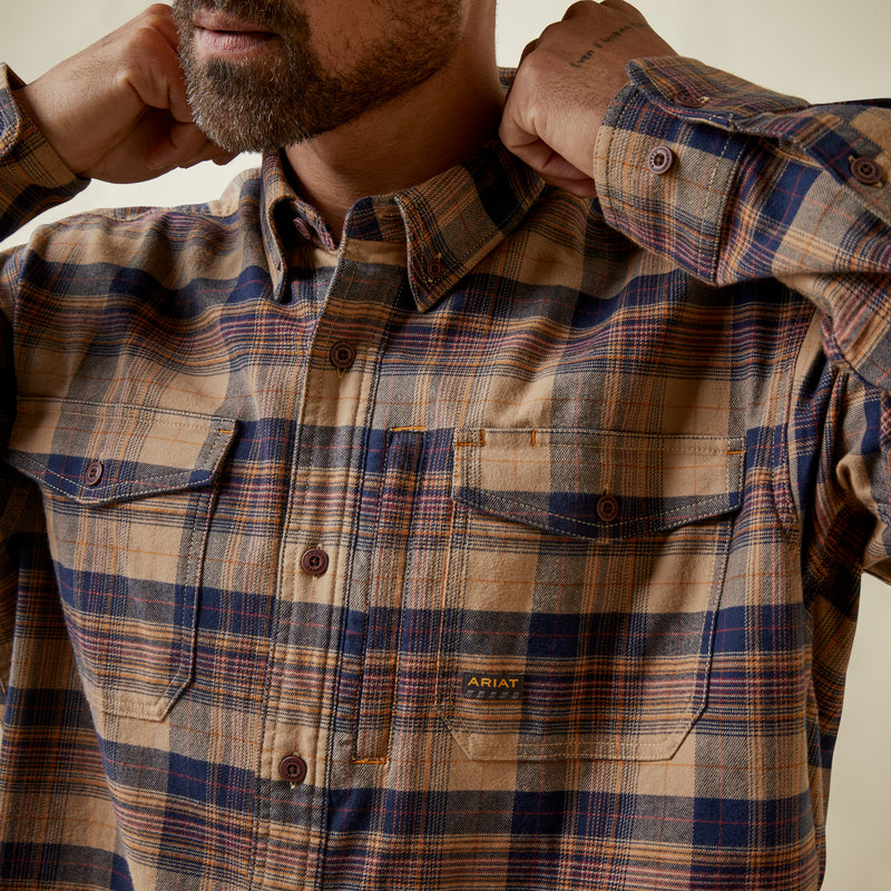 ブリーフアームシャツMNS Rebar Flannel DuraStrech Work Shirt Tiger's Eye Plaid | 10046636