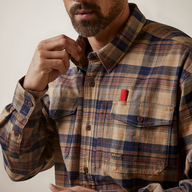 ブリーフアームシャツMNS Rebar Flannel DuraStrech Work Shirt Tiger's Eye Plaid | 10046636