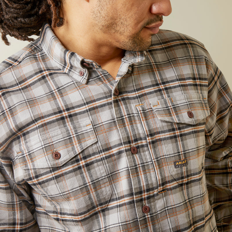 シャツシャツmns rebar flannel durastretletch wark shirt alloy plaid | 10046640