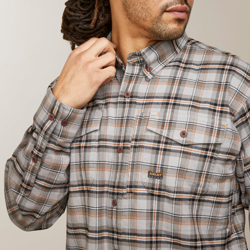 シャツシャツmns rebar flannel durastretletch wark shirt alloy plaid | 10046640