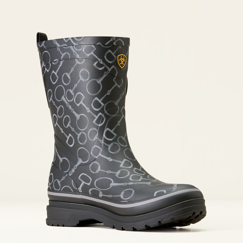 Rubber boots WMS Kelmarsh mid rubber boot black bit print | 10047068